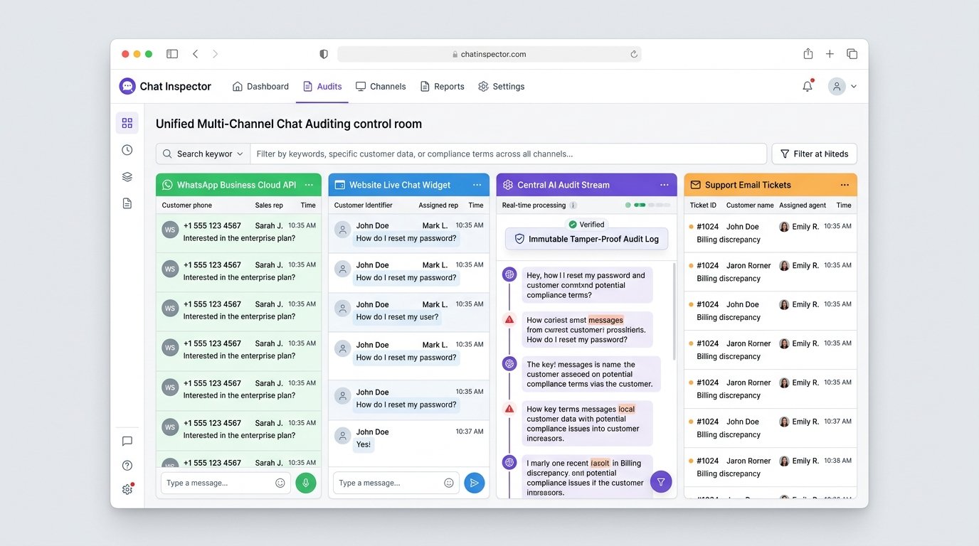 Unified Multi-Channel Chat Auditing Control Room - Chat Inspector