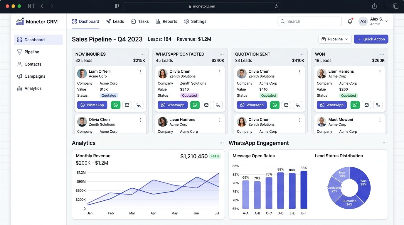 Omni-Channel Lead Capture & Pipeline Management - Monetor CRM
